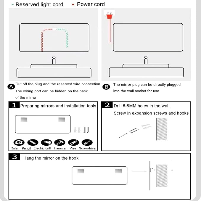 Bathroom Mirror with LED Lights,LED Bathroom Mirror,Smart Lighted Bathroom - Image 9