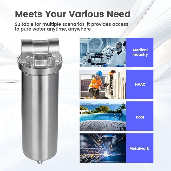 Amwater NSF/ANSI 42 Certification 304 Stainless Steel Filter Housing - Image 8