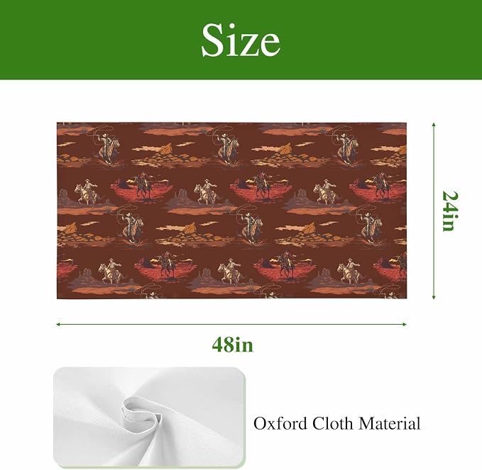 Cowboys Horses 4 Pcs Fluorescent Light Covers 4 x 2 Feet, Desert Ethnic Winds - Image 9