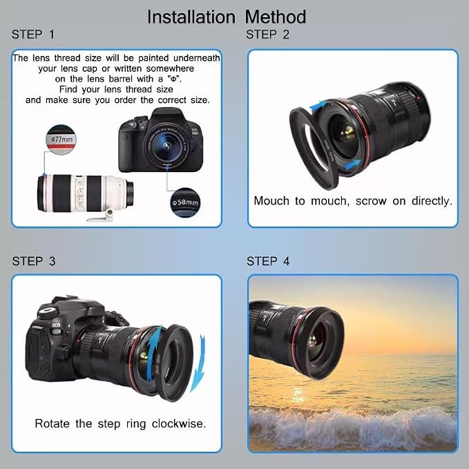 YAMAFOO 58mm to 82mm Step-Up Ring/Step Down Rings Filter Adapter - Image 7