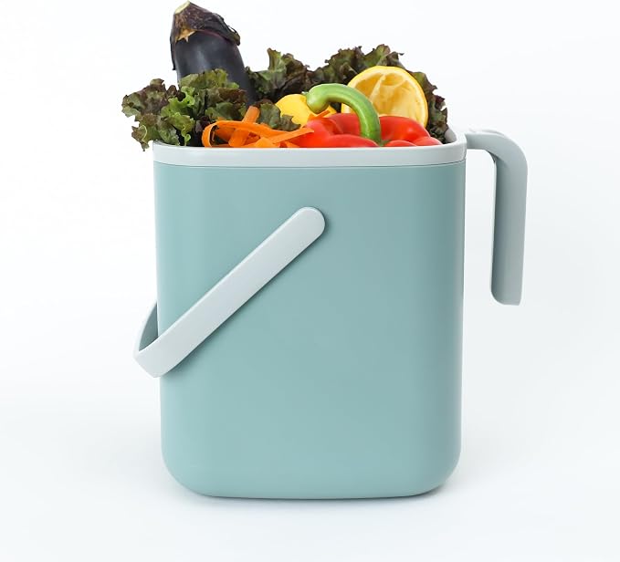 Blue Ginkgo Kitchen Compost Bin – Filter-Free, Odor-Tight Countertop Food Waste - Image 7
