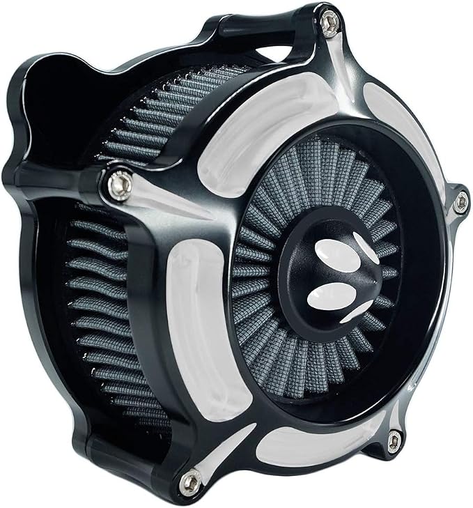 Motorcycle Air Filter Turbine Intake Cleaner Kit Cnc Cut Chrome - Image 8