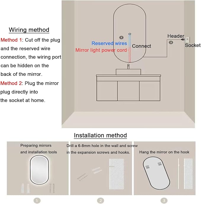 Bathroom Mirror with LED Lights,Bathroom Led Mirror ,Backlit Bathroom Mirror - Image 9