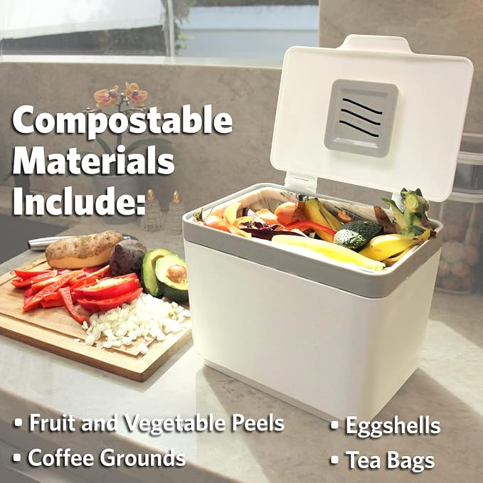 Glad Compost Bin for Kitchen, 1.5 Gallon | Plastic Container - Image 8