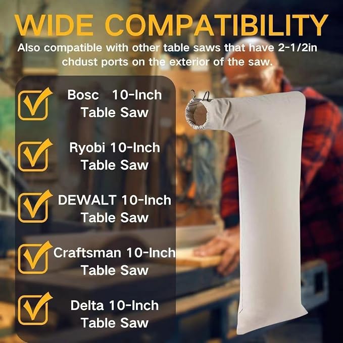 Table Saw Dust Collector Bag Compatible - Image 6