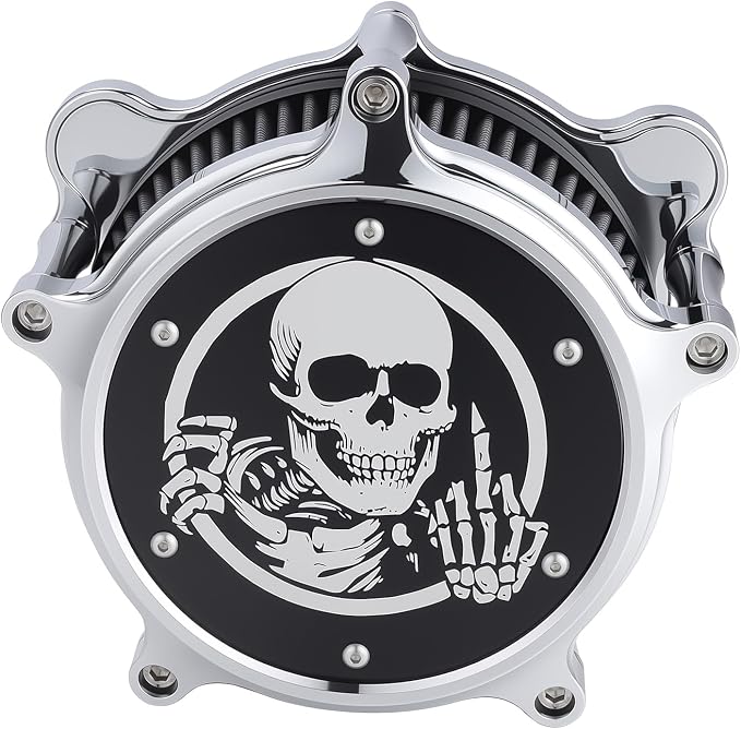 Motorcycle Air Filter Skull Style Air Cleaner - Image 9