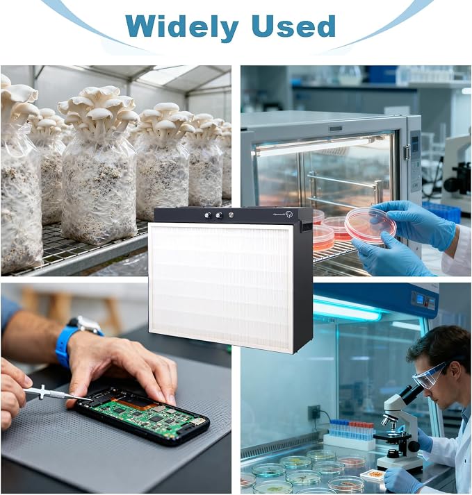 Laminar Flow Hood with H13 HEPA Filter (20"x15"), FFU Class 100 / ISO 5 Clean - Image 6