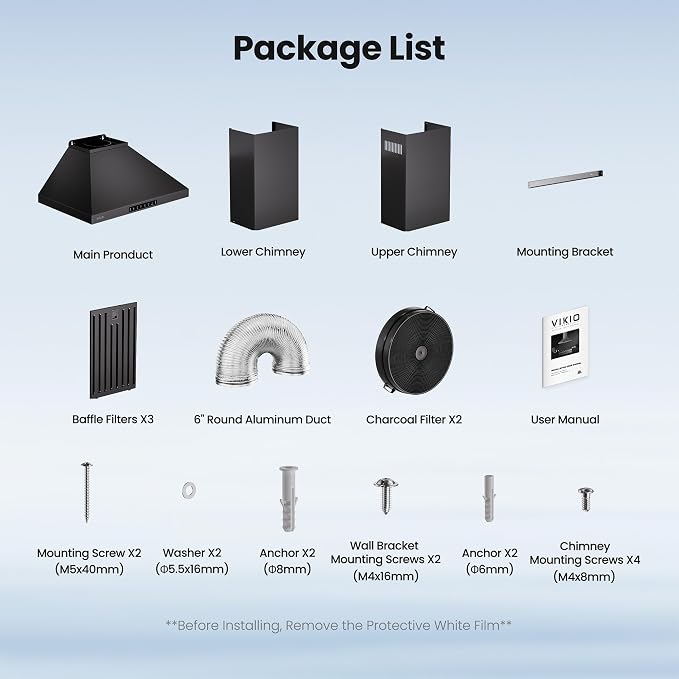 Wall Mount 36 Inch Range Hood 900 CFM, Ductless/Ducted Convertible, 3-speed - Image 9