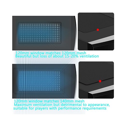 120mm Fan Filter, HFEIX Computer Case Dustproof Magnetic Frame Mesh Black 2Pack - Image 6