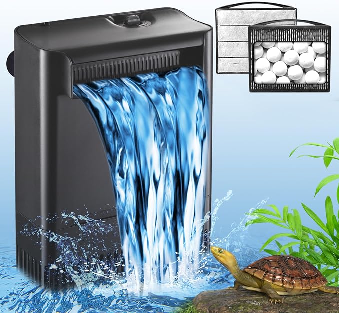Turtle Tank Filter Aquarium Filter Power Adjustable 20-75 Gal. 290GPH Large - Image 9