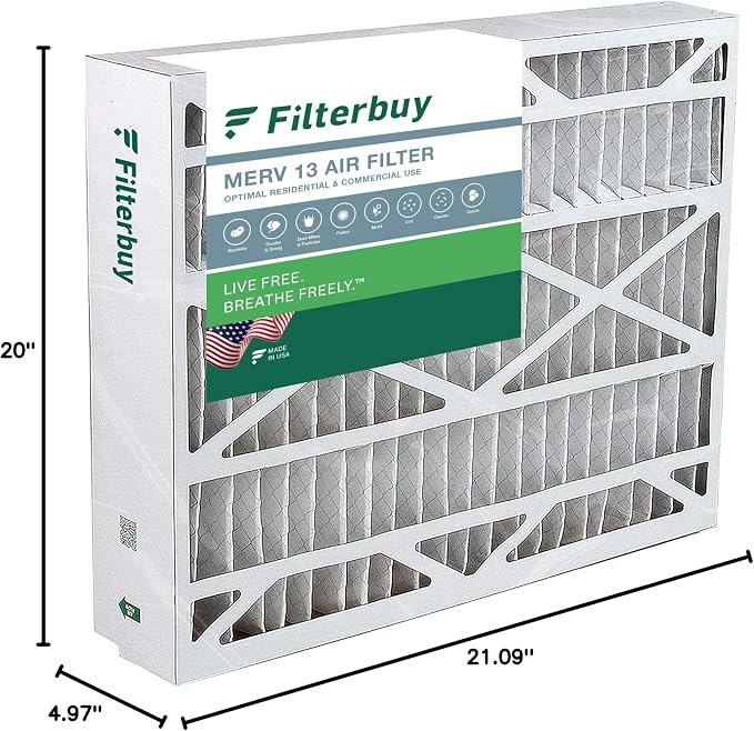 Filterbuy 21x21.5x5 Air Filter MERV 13 Optimal Smoke & Allergy Defense - Image 10