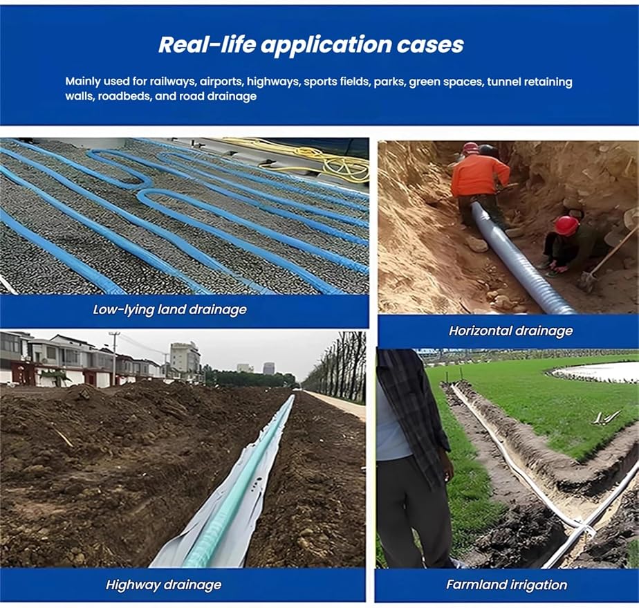 French Drain Pipe,Flexible Underground Drainage Tube, Soft Infiltration Pipe - Image 6