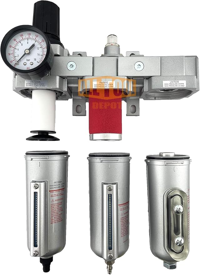 1/2" NPT HEAVY DUTY Industrial Grade Filter Regulator Coalescing Desiccant - Image 7