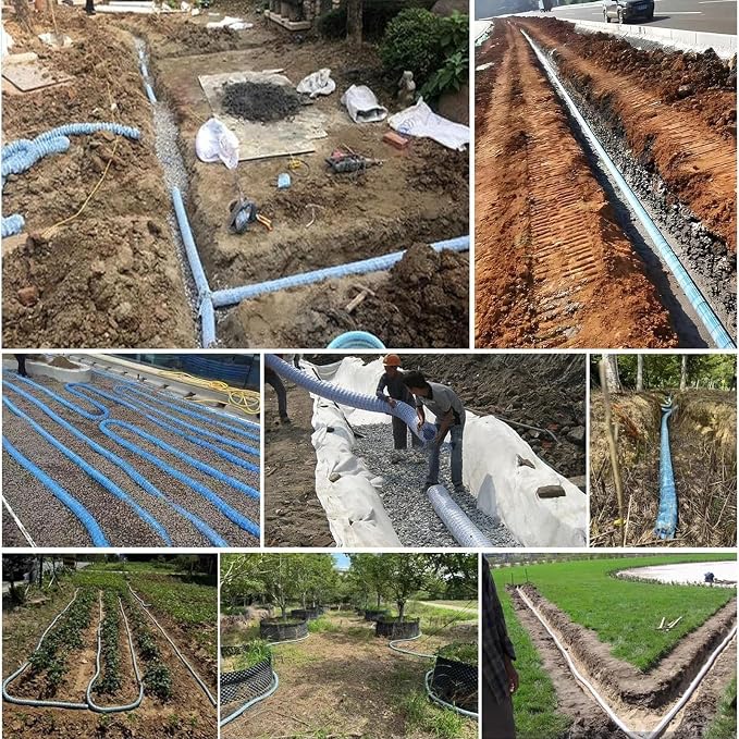 Commercial French Drain Pipe for Water Drainage, Construction Site/Sports Field - Image 7