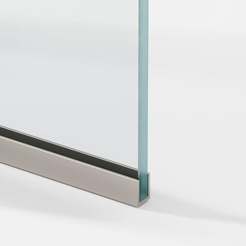 Royalty Fixed Shower Screen - 36" x 78" Frameless 3/8" Clear Tempered Glass Panel with Hardware - Easy Clean Smart Guard Coating - Minimalist Modern Design for Bathroom - Brushed Gold