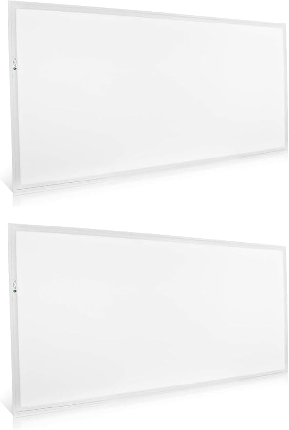 LED ENERGY PLUS 2X4 LED Flat Panel Light with Emergency Battery Backup, 50W 3000K/4000K/5000K, 0-10V Dimmable, 6500 Lumens, LED Drop Celing Lights, 100-277V, DLC UL Listed(2 Pack), White