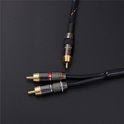 JORZOR Audiophile RCA to 2RCA Subwoofer Cable,1 RCA Male to 2 RCA Male Audio Cable RCA Y-Adapter,Oxygen-Free Copper,Nylon Braided Jacket (1M(3.3FT))