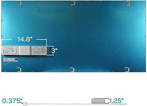LED ENERGY PLUS 2X4 LED Flat Panel Light with Emergency Battery Backup, 50W 3000K/4000K/5000K, 0-10V Dimmable, 6500 Lumens, LED Drop Celing Lights, 100-277V, DLC UL Listed(2 Pack), White