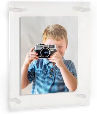 ArtToFrames 22x28 Inch Double Panel Floating Acrylic Picture Frame (Full Frame is 26x32) comes with White Standoff Hardware, Made in the USA, 1 Pack