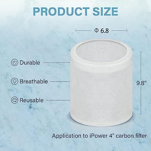 iPower Upgrade 4 Inch Air Carbon Filter Replacement Prefilter Sleeve Cover - Image 6