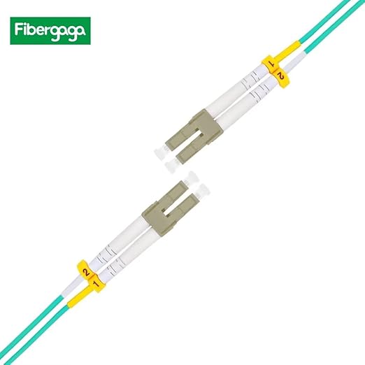 Fibergaga 1m(3ft) OM3 LC to LC Fiber Patch Cable,10GB/40GB Multimode Duplex 50/125µm 2.0mm Fiber Optic Cable Length Option: 0.5M(1.6ft)-100M(328ft)