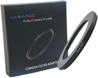 YAMAFOO 72mm to 52mm Step-Up Ring/Step Down Rings Filter Adapter by YAMAFOO