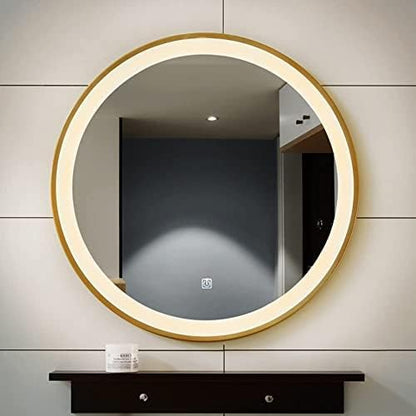 Bathroom Mirror Round Illuminated LED Light Bathroom Mirror, Wall Mounted Mirror - Image 3