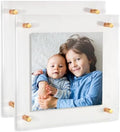 ArtToFrames 24x24 Inch Double Panel Floating Acrylic Picture Frame (Full Frame is 28x28) comes with Gold Standoff Hardware, Made in the USA, 2 Pack