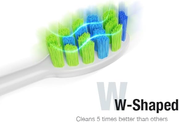 7AM2M Ultrasonic Electric Toothbrush with 6 Brush Heads for Adults&Kids, Type C Charging, One Charge for 120 Days, 5 Modes&40000VPM Powered Toothbrush, 2 Minutes Built in Smart Timer (Peacock Green)