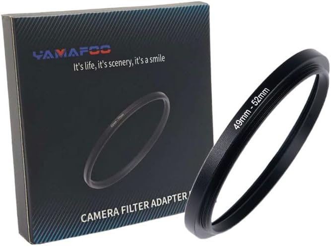 YAMAFOO 49mm to 52mm Step-Up Ring/Step Down Rings Filter Adapter by YAMAFOO