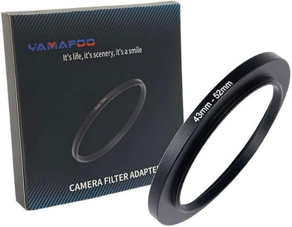 YAMAFOO 43mm to 52mm Step-Up Ring/Step Down Rings Filter Adapter by YAMAFOO