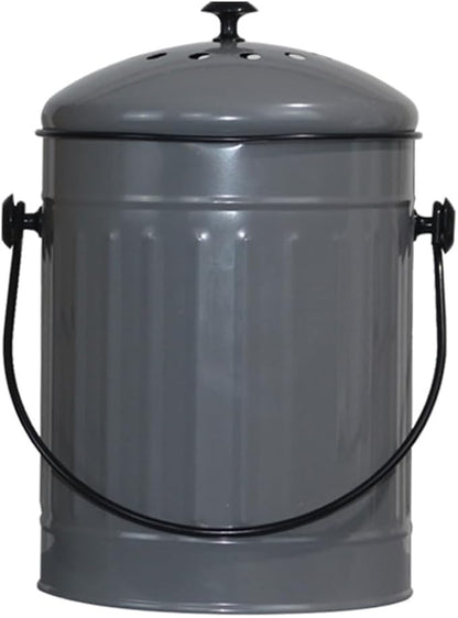 Markson Compost Bin with Airflow Lid and Charcoal Filter 1.5 Gallon Metal Gray - Image 3