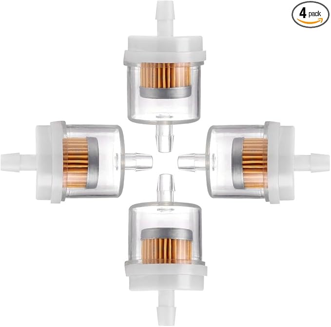 4 Pack Universal Gas Inline Fuel Filters by Deflife