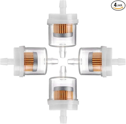 4 Pack Universal Gas Inline Fuel Filters by Deflife