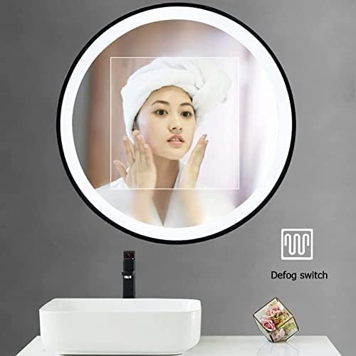 Bathroom Mirror Round Illuminated LED Light Bathroom Mirror, Wall Mounted Mirror - Image 5