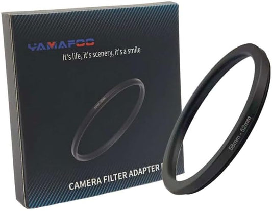 YAMAFOO 58mm to 52mm Step-up Ring/Step Down Rings Filter Adapter by YAMAFOO