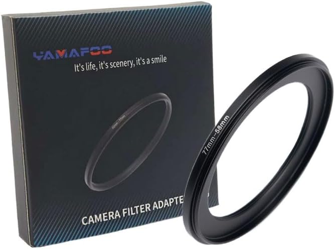 YAMAFOO 77mm to 58mm Step-Up Ring/Step Down Rings Filter Adapter by YAMAFOO