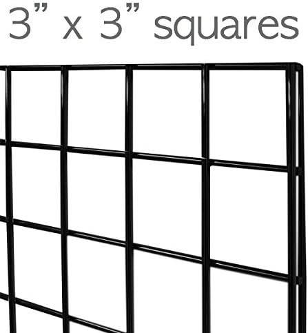 7RiversART Grid Wall Commercial Grade Grid Panels Heavy Duty for Retail Display, 2' W x 7' H, Black (Pack of 3), Portable