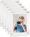 ArtToFrames 10x13 Inch Double Panel Floating Acrylic Picture Frame (Full Frame is 14x17) comes with Chrome Standoff Hardware, Made in the USA, 5 Pack