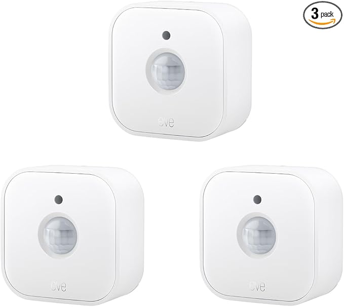 Eve Motion (Matter) 3-Pack – Smart Motion and Light Sensor, IPX3, Automatic Activation of Devices, Future-Proof, Works with Apple Home, Alexa, Google Home, SmartThings, requires Thread Border Router