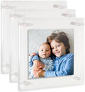 ArtToFrames 12x12 Inch Double Panel Floating Acrylic Picture Frame (Full Frame is 16x16) comes with White Standoff Hardware, Made in the USA, 3 Pack