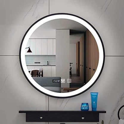 Bathroom Mirror Round Illuminated LED Light Bathroom Mirror, Wall Mounted Mirror - Image 3