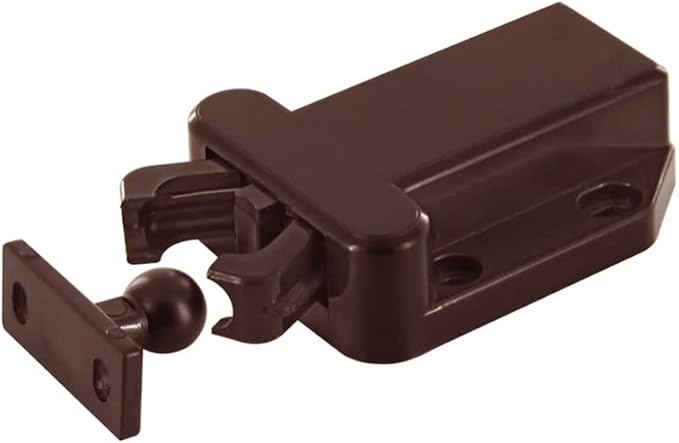Cabinets Push Latch Cabinet & Furniture Door Catches Cabinet Latch Rebound Self-Locking Device Kitchen Closet Closing Door Catch Closer（4 Pack Brown）