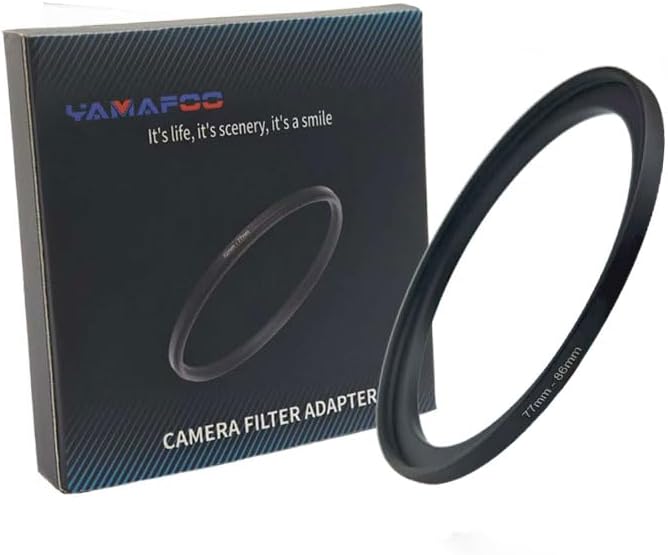 YAMAFOO 86mm to 77mm Step-Up Ring/Step Down Rings Filter Adapter by YAMAFOO