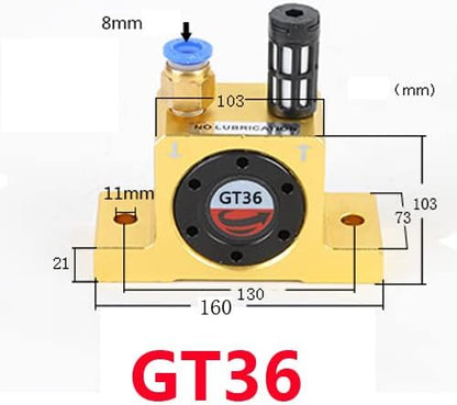 GT36 Industrial Turbine Vibrator, G 3/8" Pneumatic Compressed Air Power Wheel - Image 2
