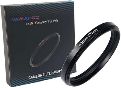 YAMAFOO 43mm to 37mm Step-Up Ring/Step Down Rings Filter Adapter by YAMAFOO