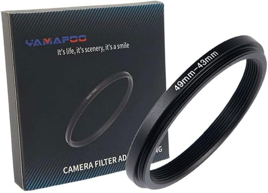 YAMAFOO 49mm to 43mm Step-Up Ring/Step Down Rings Filter Adapter by YAMAFOO