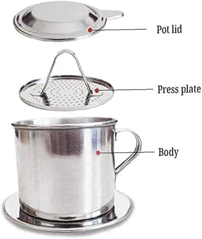 2 Sets Vietnamese Coffee Filter Stainless Steel Coffee Pot Drip Infuse Cup - Image 7