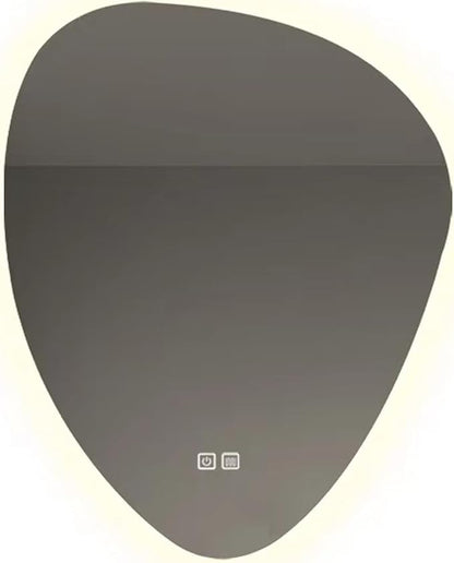 Irregular Bathroom Mirror with LED Lights, Wall Mounted Mirror with Touch by YUGXTH