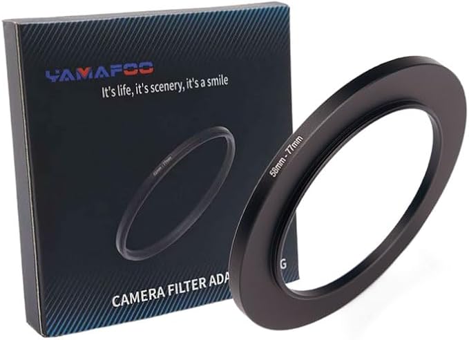 YAMAFOO 58mm to 77mm Step-Up Ring/Step Down Rings Filter Adapter by YAMAFOO